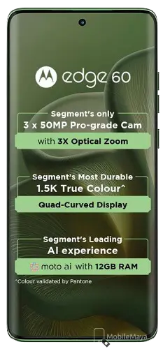 Motorola Edge 60 5G Full Front Side Image.